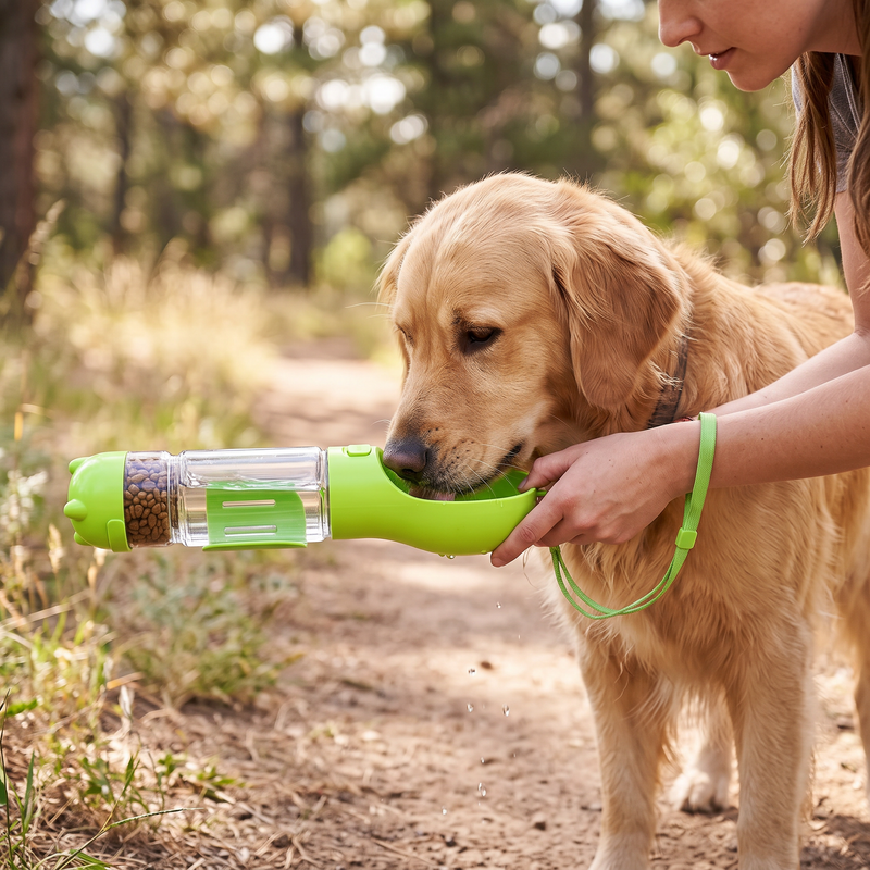 PetPilot Pet Supply | 3-In-1 Portable Dog Water Bottle And Food Dispenser
