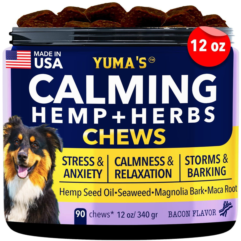 Hemp Calming Chews for Dogs with Anxiety and Stress Dog Calming Treats 90 Chews