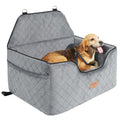 VEVOR Dog Car Seat Dog Booster Seat for Car with A Storage Pocket Pet Car Seat with Clip-On Safety Leash Sponge Filling Dog Car Bed for Medium & Large Dog up to 55 lbs Gray
