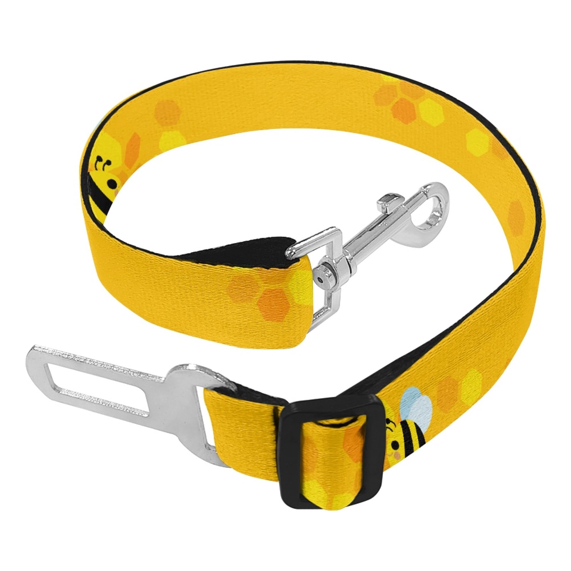 DDFS Dog Car HarnessCute Yello Bee Seat Belt Harness Different Pattern Dog Car Harnesses Dog Seat Belt for car Yellow Bee