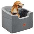 VEVOR Dog Car Seat Waterproof Dog Booster Seat for Car with A Storage Pocket Clip-On Safety Leash and Sponge Filling Dog Car Bed for Small & Medium Dog up to 55lbs Gray