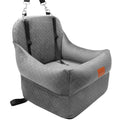 Dog Booster Car Seat with 7 Inches of Interior HeightElevated Pet Car Seat for Small/Medium Sized DogsPuppy Portable Car SeatWashable Removable Cover Travel Safety Car SeatEasy to Use(H-Grey)