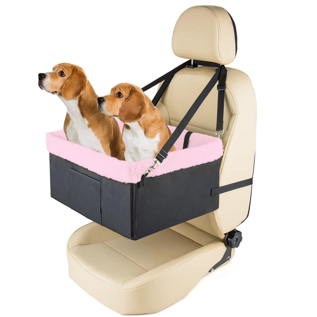 Dog Car Seat Medium Sized Dog Under 30lbs Medium Dog Car Seat with Metal Frame Construction Double Layer Oxford Large Dog Car Seat with Safety Leash Perfect for Medium Large Dogs Cats
