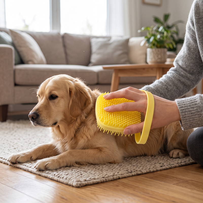 PetPilot Pet Supply | Soft Silicone Dog Massage Brush