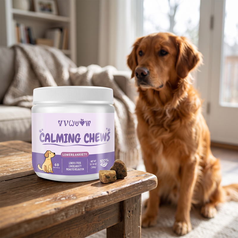PetPilot Pet Supply | Dog Calming Chews with Melatonin - 60PCS Anxiety Relief Trea