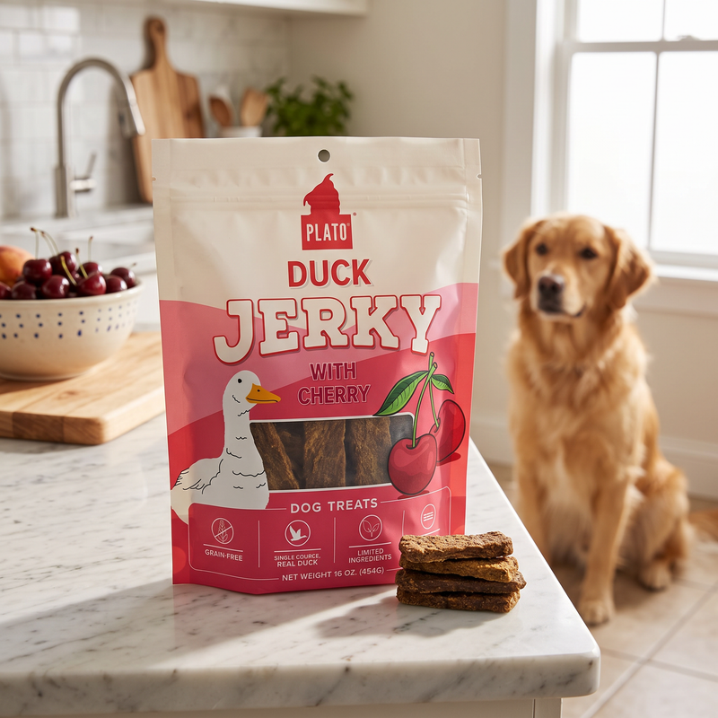 PetPilot Pet Supply | PLATO Pet Treats Jerky Dog Treats - Air-Dried Jerky For Dogs - Delicious Real