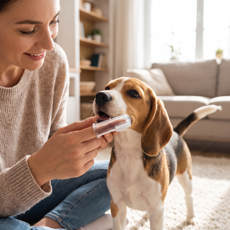 PetPilot Pet Grooming | Super Soft Pet Finger Toothbrush Teddy Dog Brush Bad Breath Tartar Teeth Care