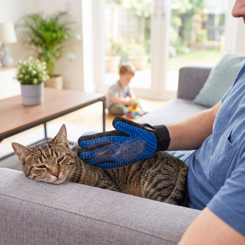 PetPilot Pet Grooming | Cat Glove Cat Grooming Glove Pet Brush Glove For Cat Dog Hair Remove Brush